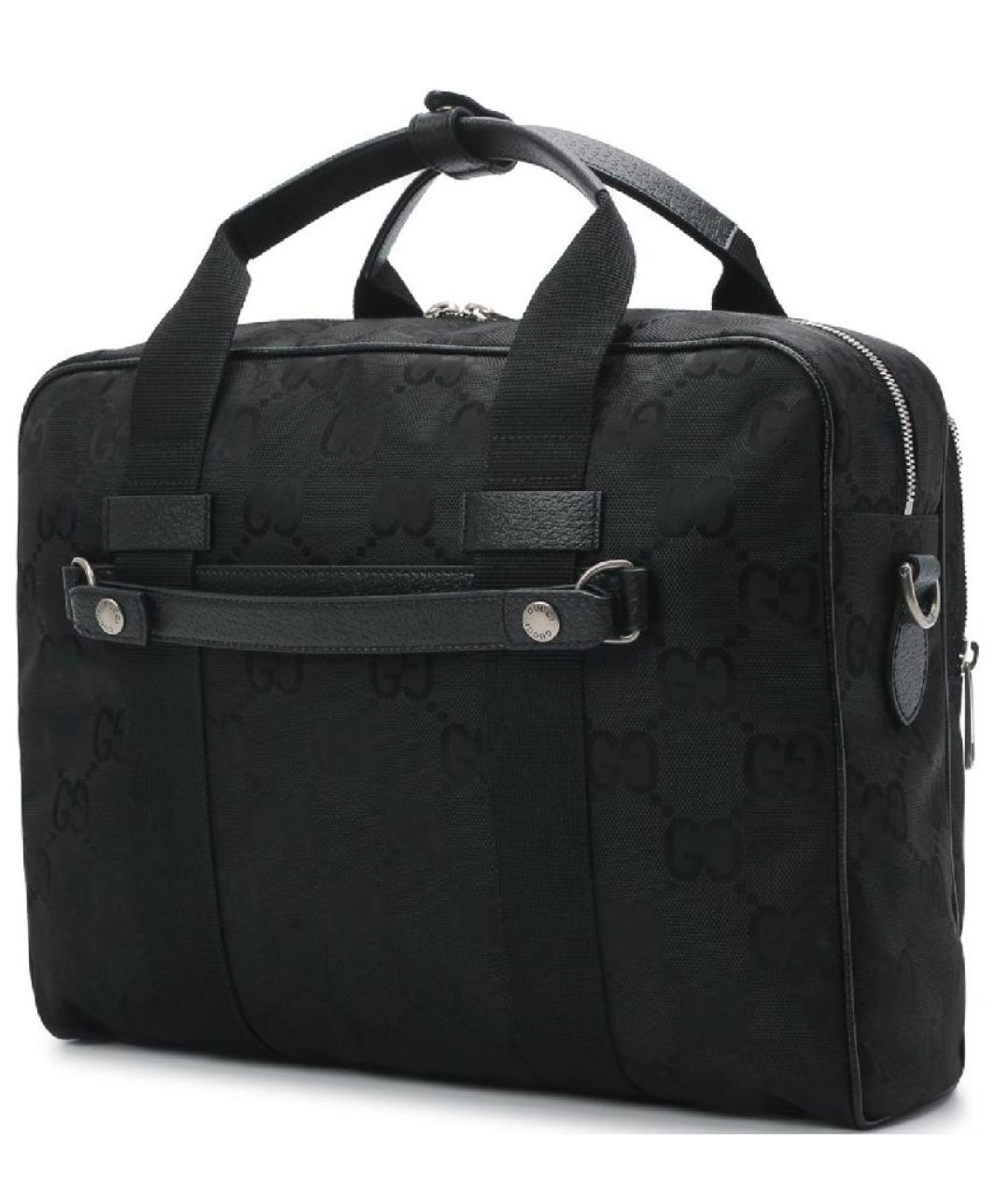 GUCCI Черный тканевый портфель, фото 4