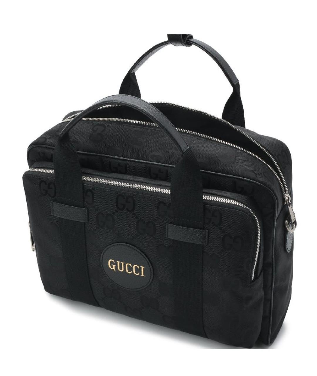 GUCCI Черный тканевый портфель, фото 3