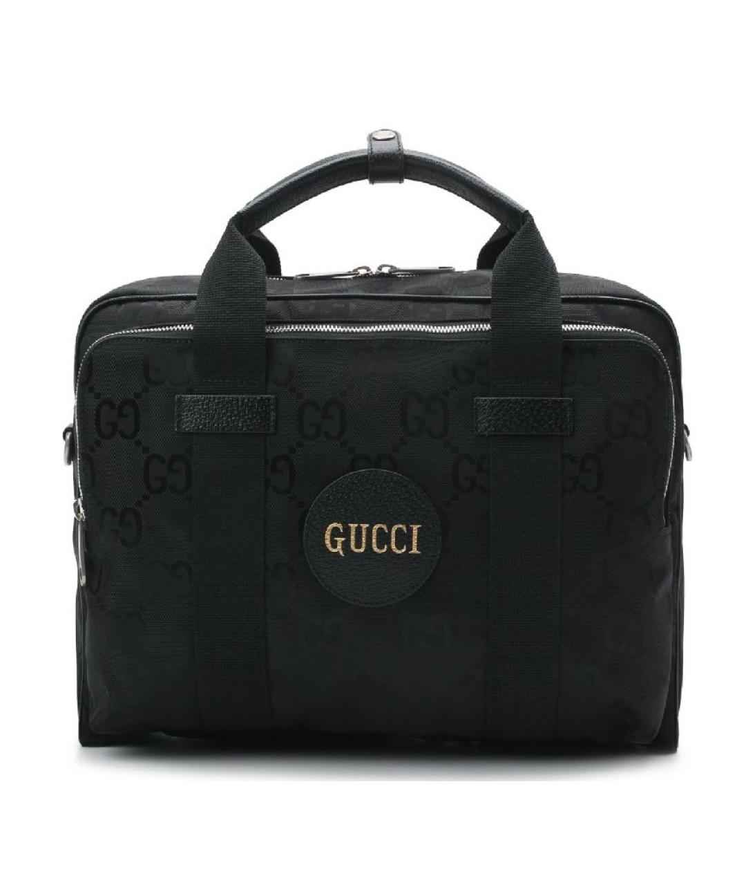 GUCCI Черный тканевый портфель, фото 9