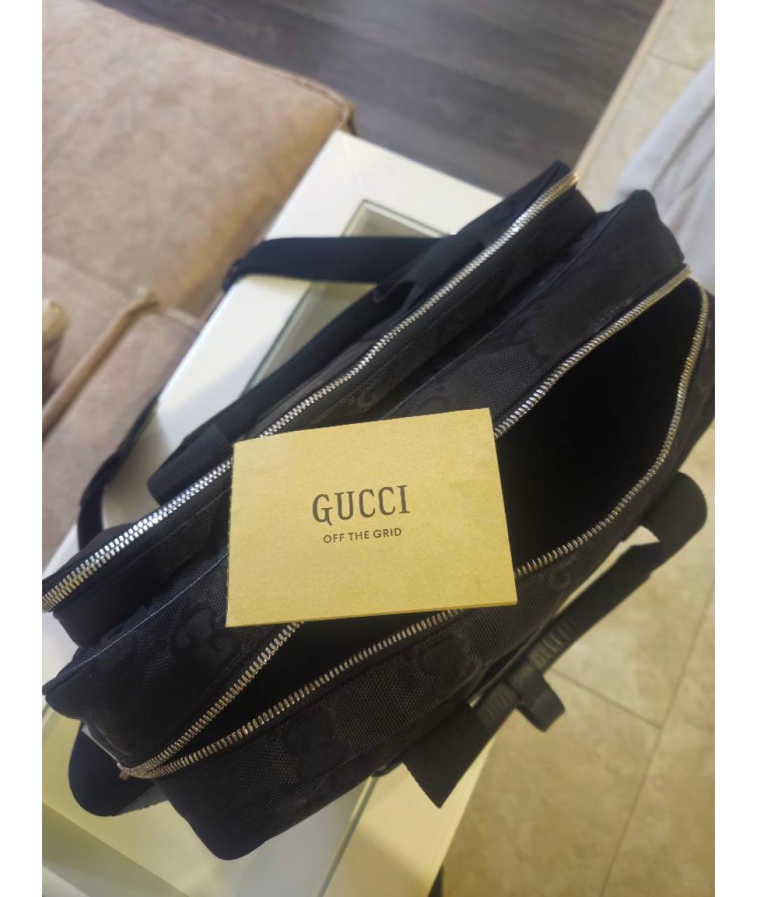 GUCCI Черный тканевый портфель, фото 8