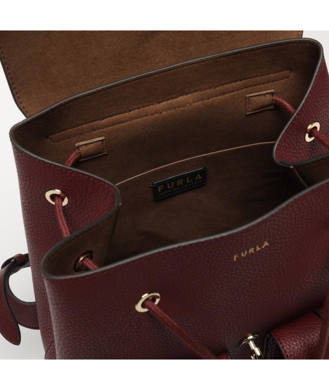 FURLA Бордовый кожаный рюкзак, фото 4