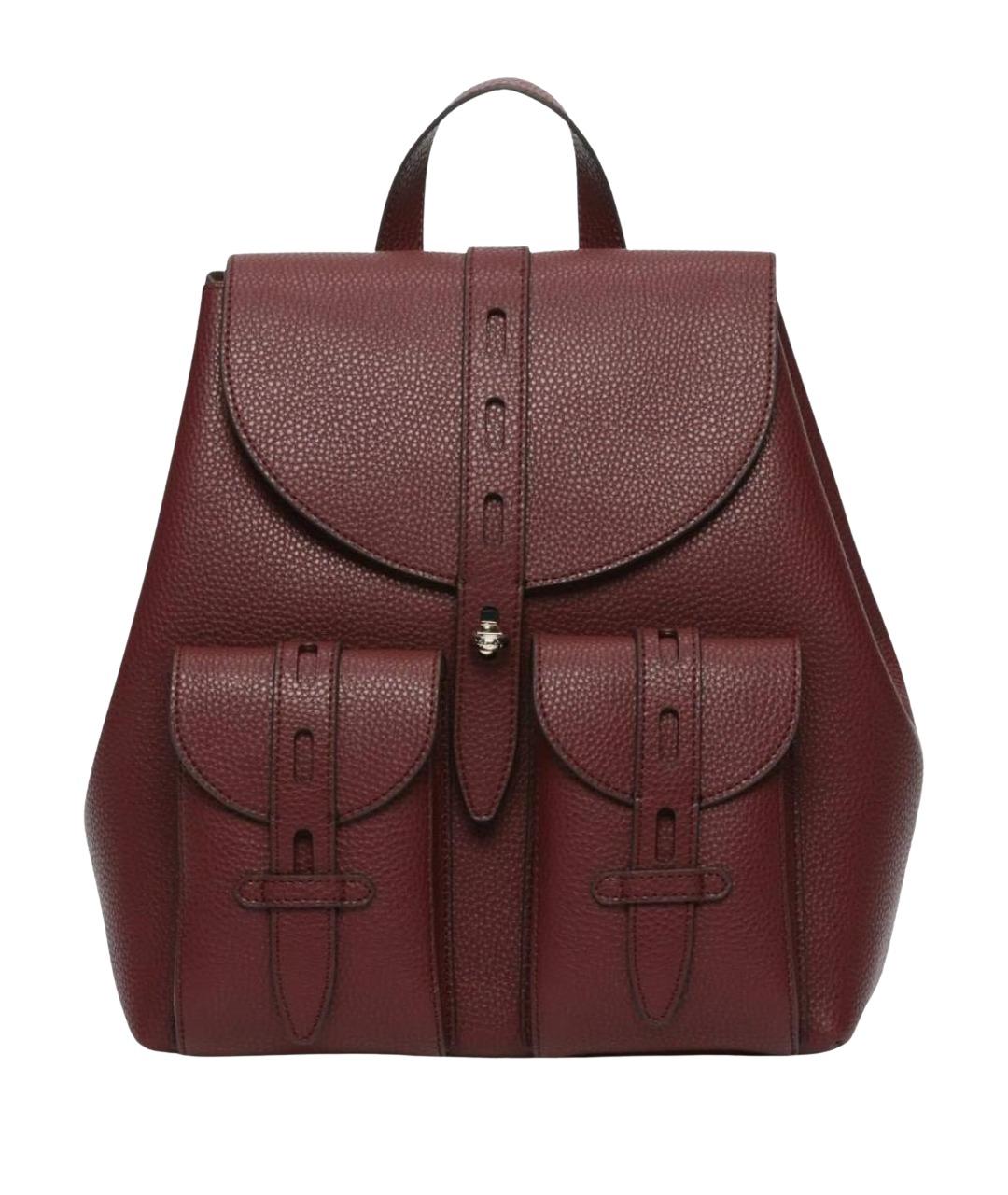 FURLA Бордовый кожаный рюкзак, фото 1