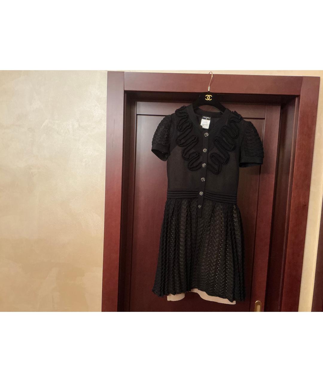 CHANEL Черное хлопковое повседневное платье, фото 7