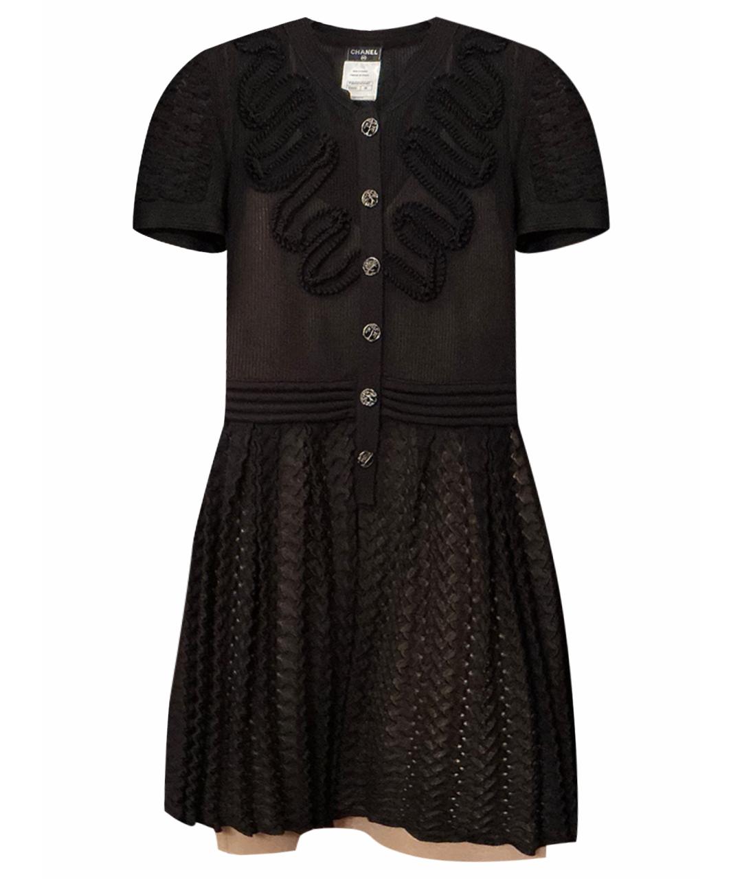 CHANEL Черное хлопковое повседневное платье, фото 1