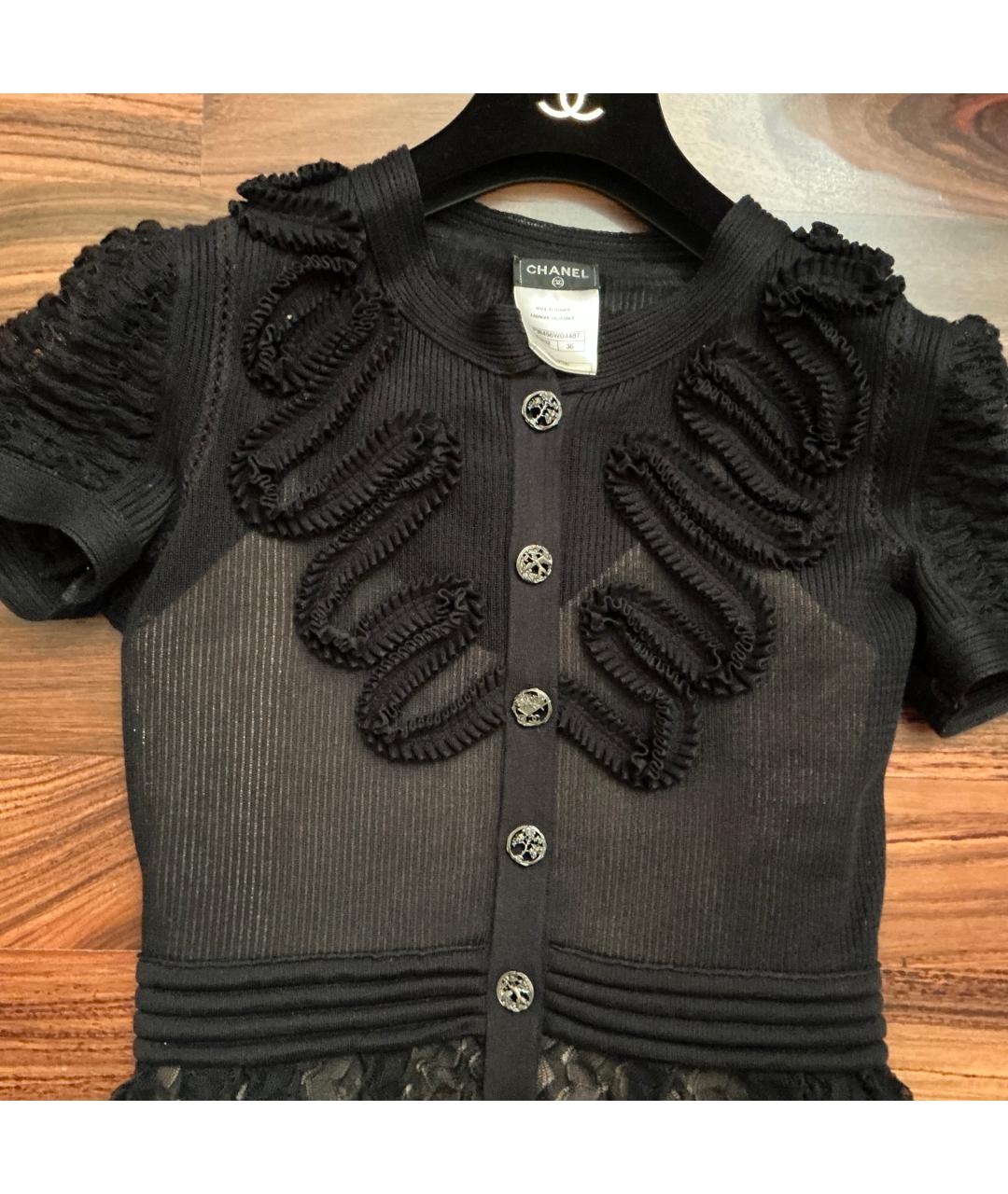 CHANEL Черное хлопковое повседневное платье, фото 3