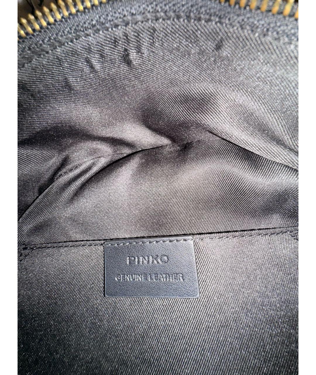PINKO Черный кожаный рюкзак, фото 4
