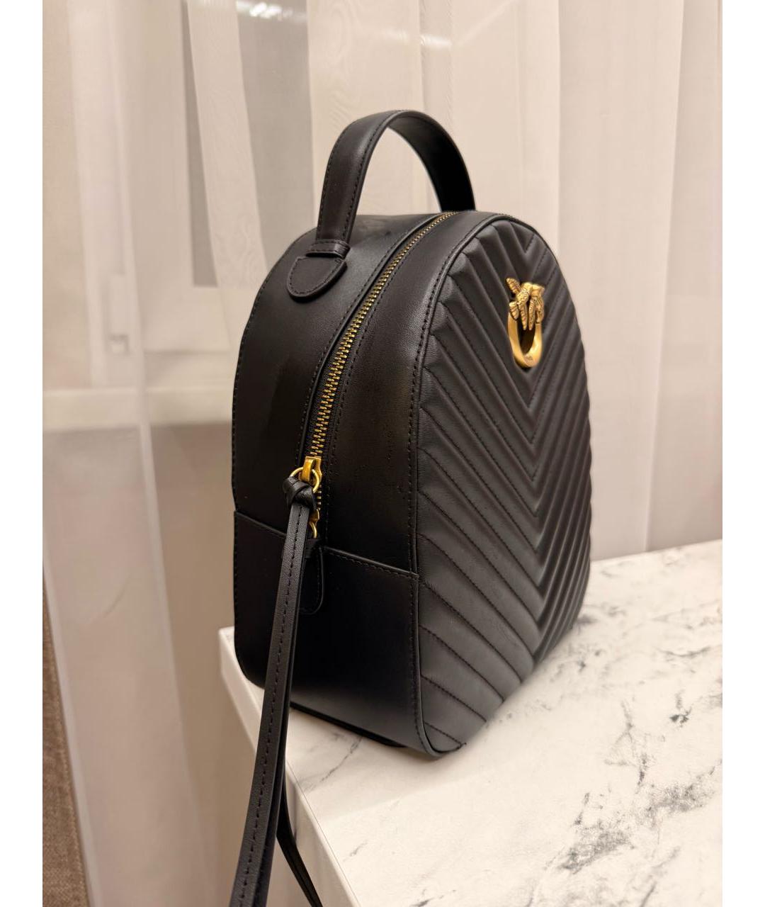 PINKO Черный кожаный рюкзак, фото 2