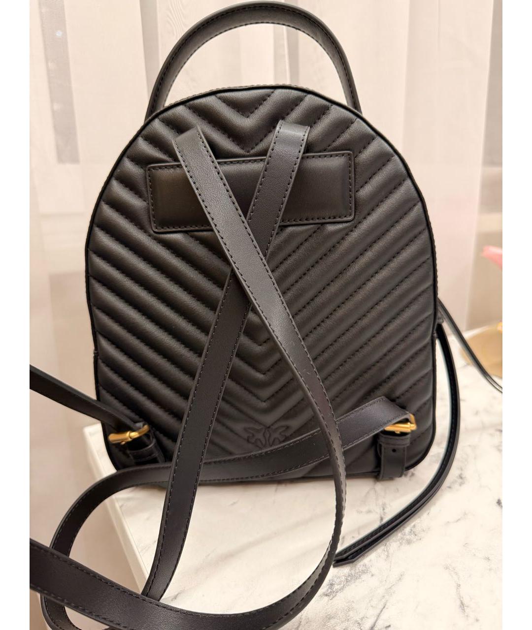 PINKO Черный кожаный рюкзак, фото 3
