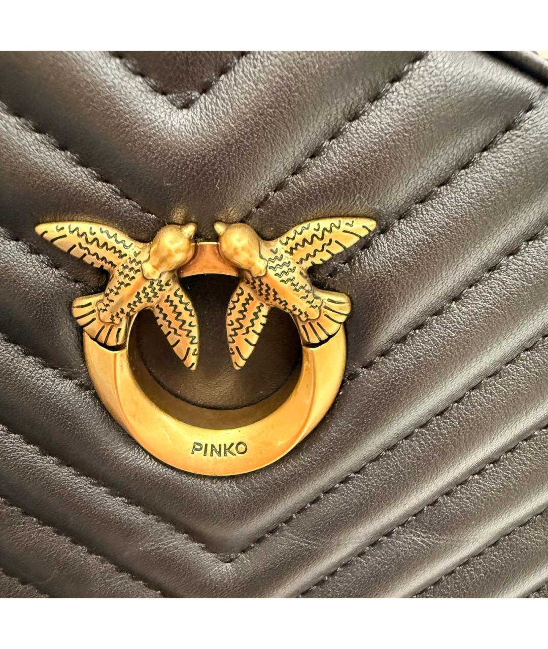 PINKO Черный кожаный рюкзак, фото 5