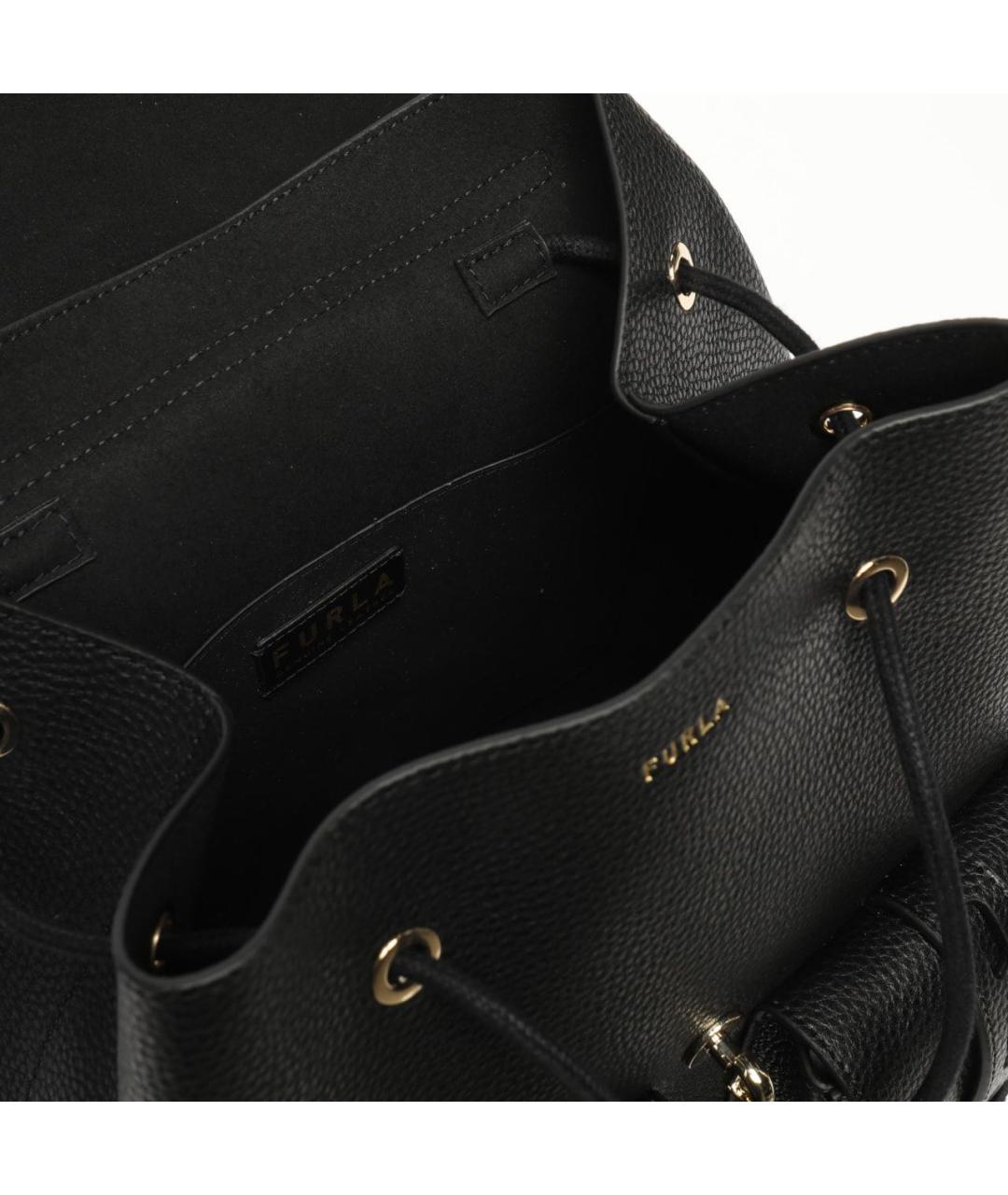 FURLA Черный кожаный рюкзак, фото 4