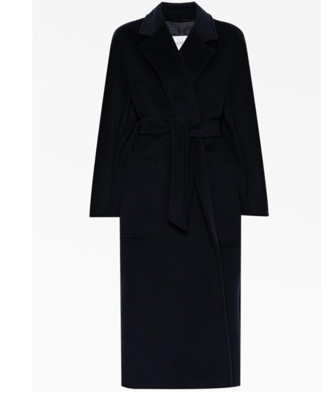 MAX MARA Темно-синее шерстяное пальто, фото 9