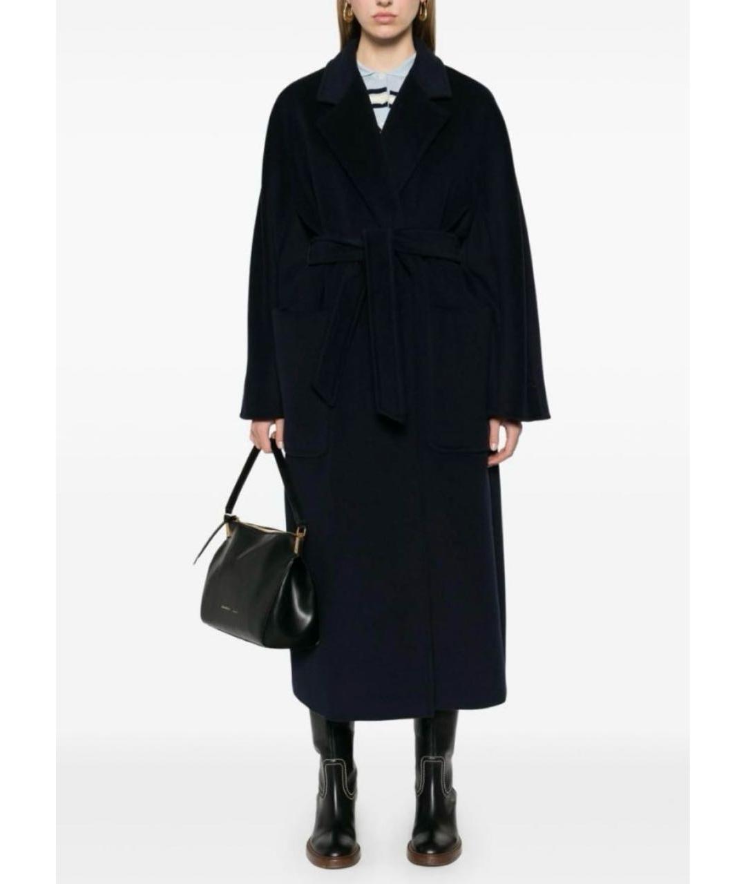 MAX MARA Темно-синее шерстяное пальто, фото 8