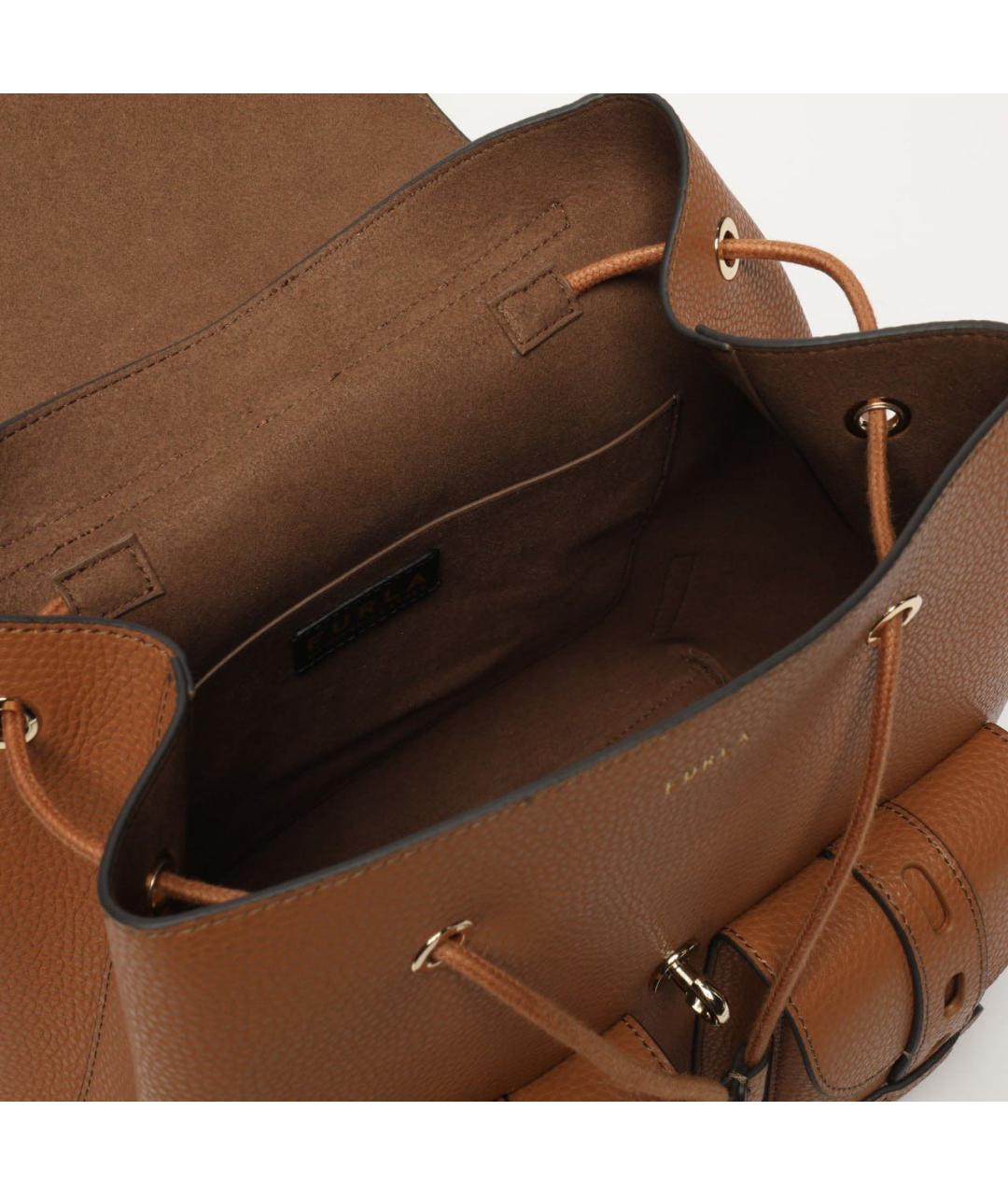 FURLA Коричневый кожаный рюкзак, фото 4