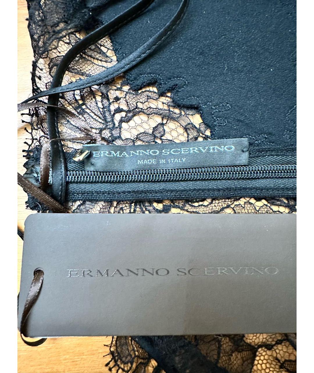 ERMANNO SCERVINO Черное шелковое коктейльное платье, фото 3