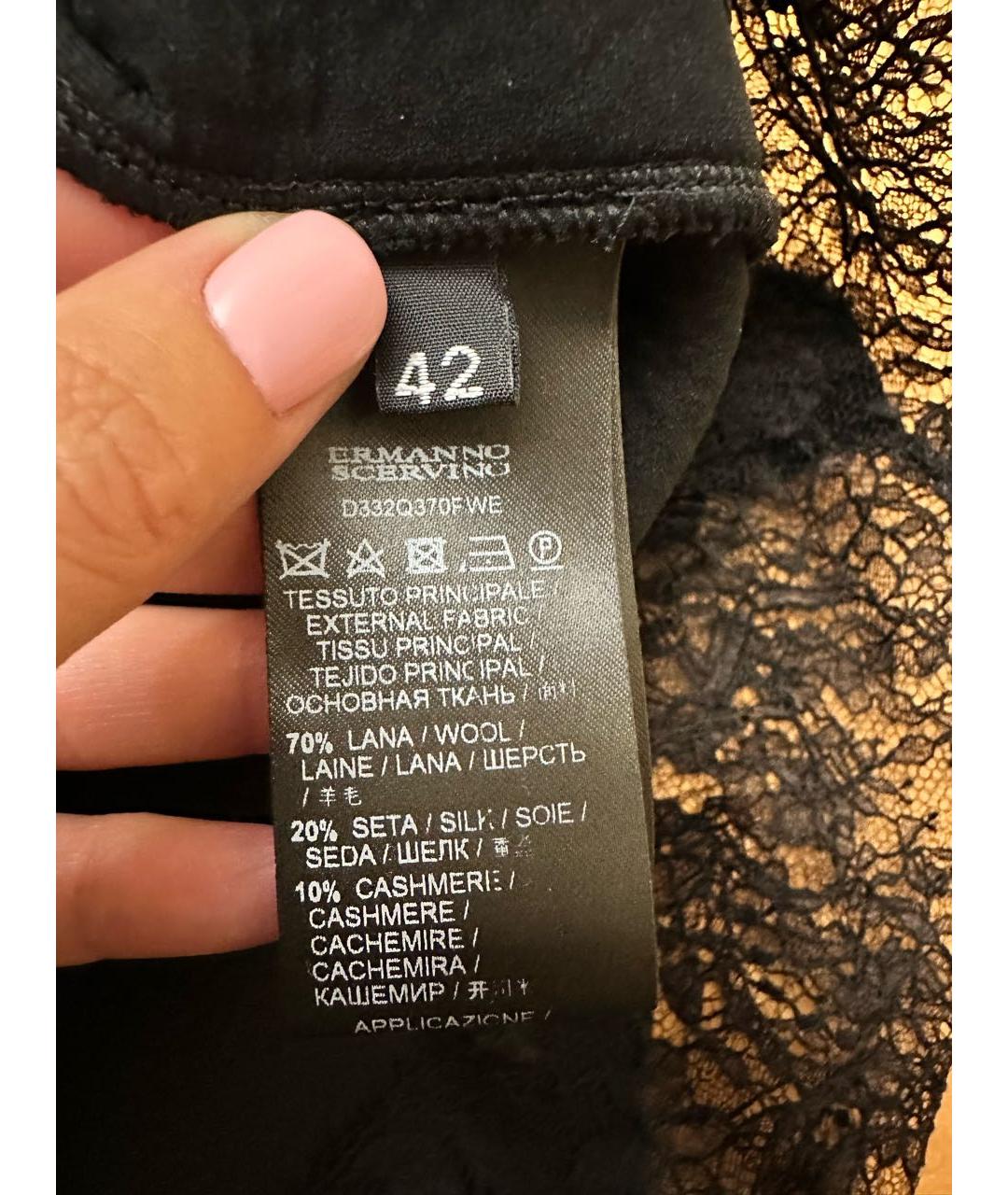 ERMANNO SCERVINO Черное шелковое коктейльное платье, фото 5