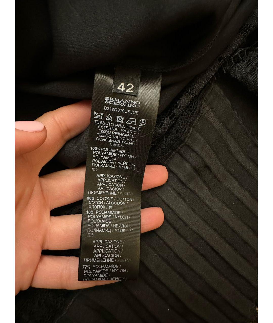 ERMANNO SCERVINO Черное шелковое вечернее платье, фото 5