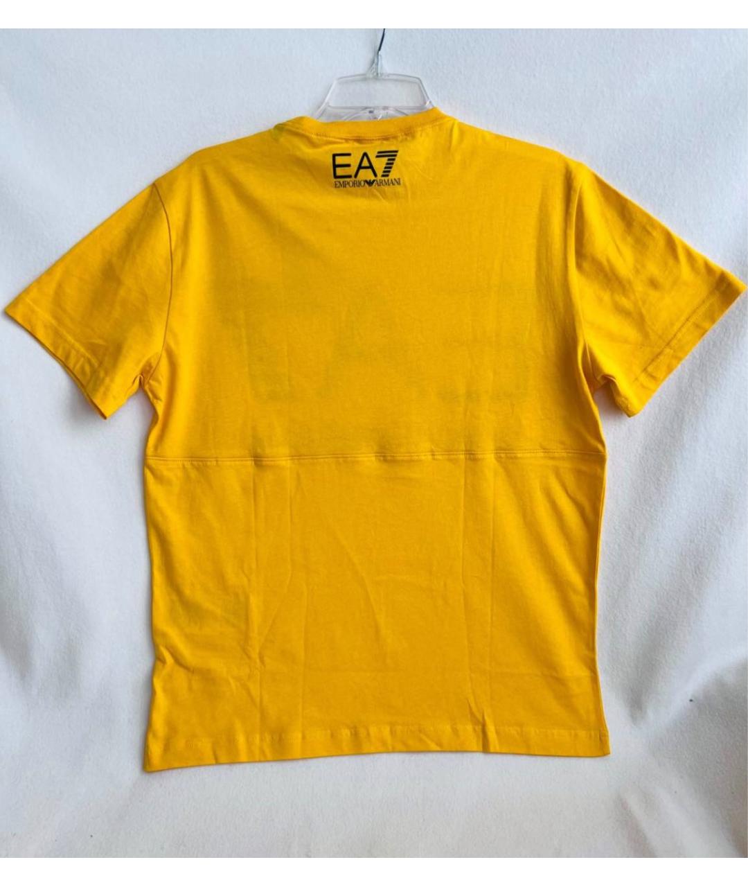 EMPORIO ARMANI Желтая хлопковая футболка, фото 2