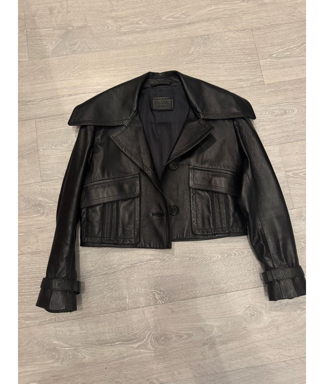 PRADA Черная кожаная куртка, фото 6