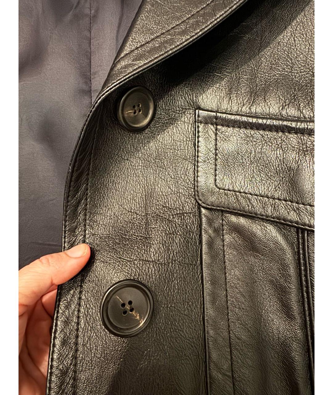 PRADA Черная кожаная куртка, фото 3