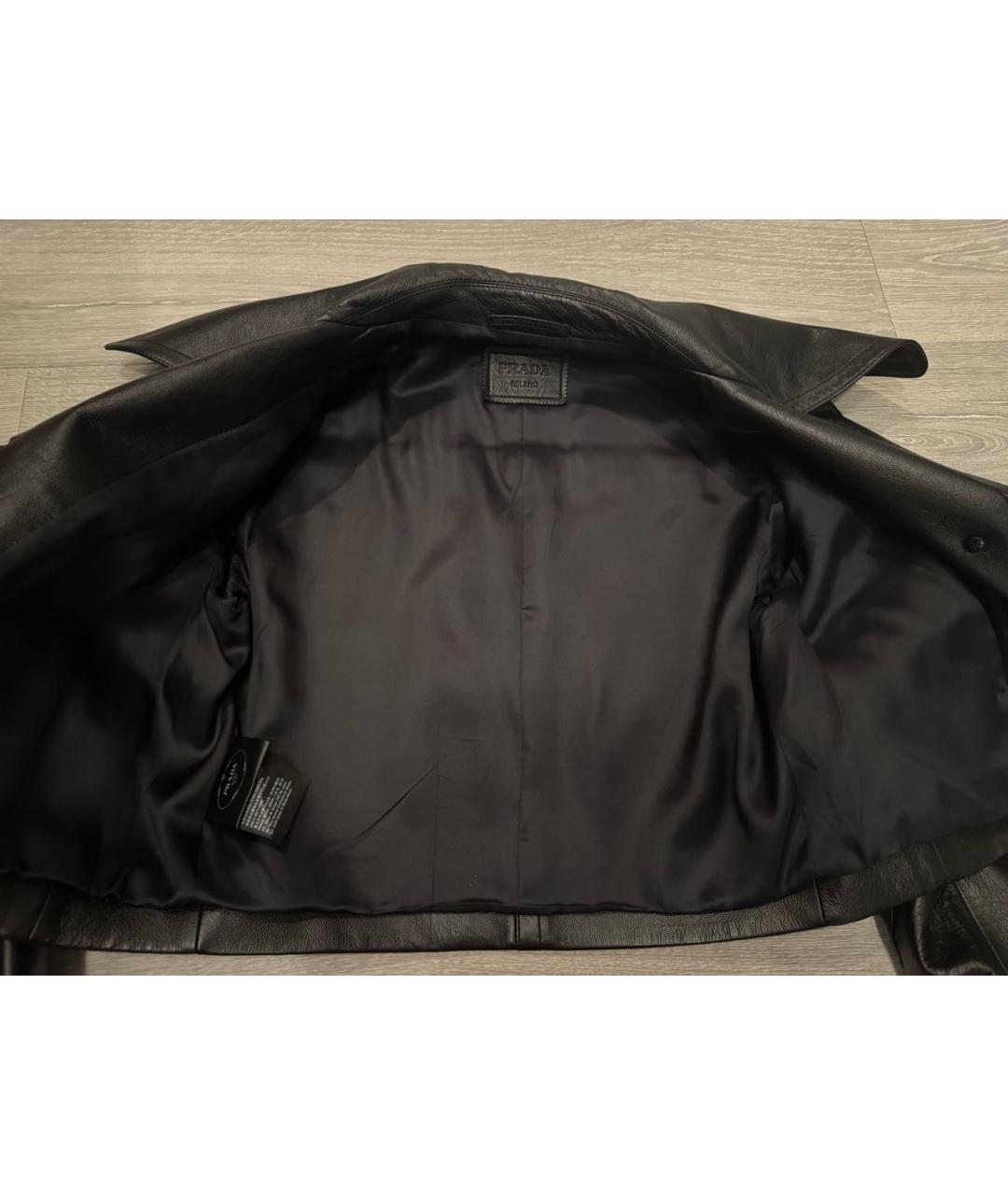 PRADA Черная кожаная куртка, фото 5