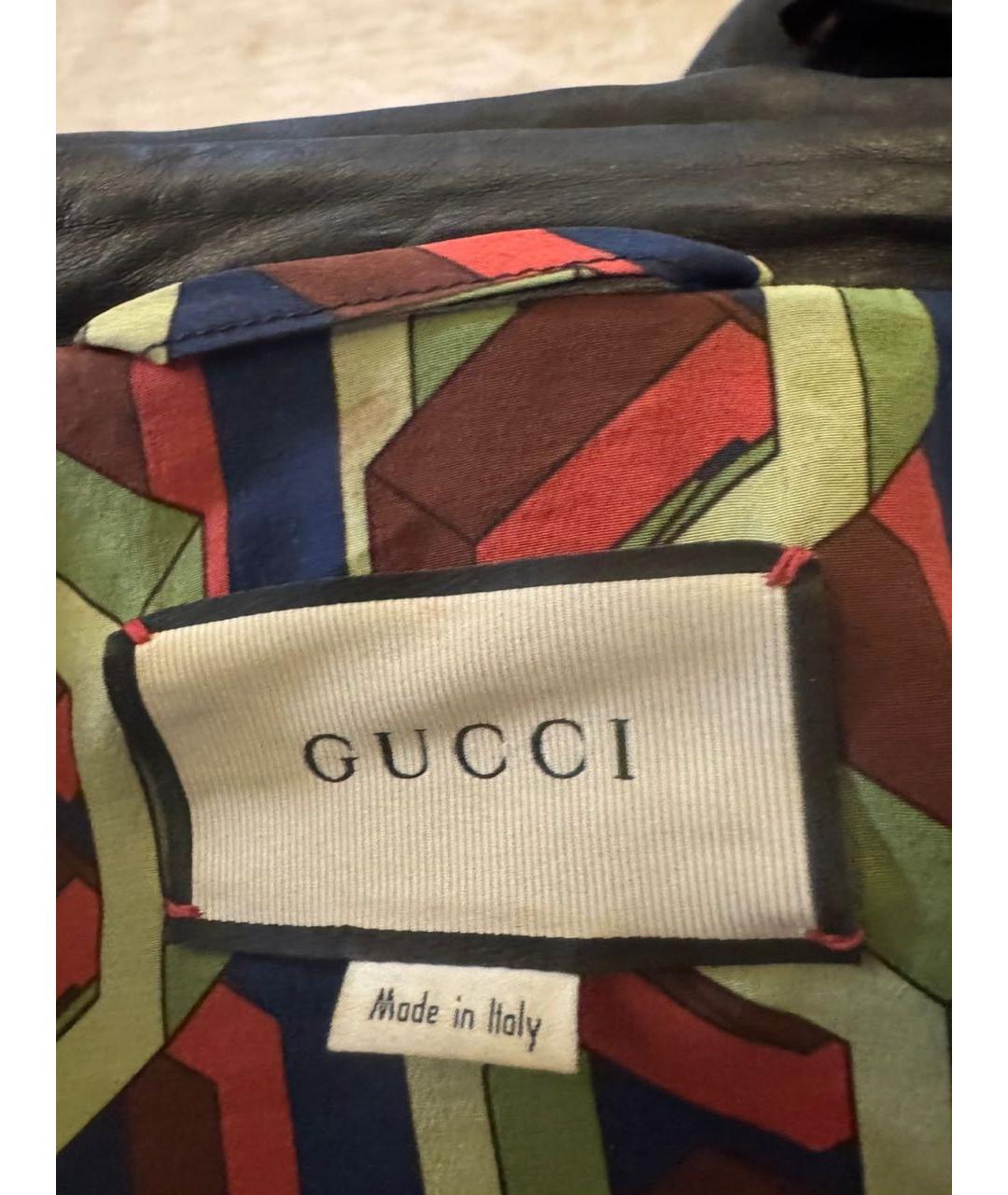 GUCCI Черная кожаная куртка, фото 4