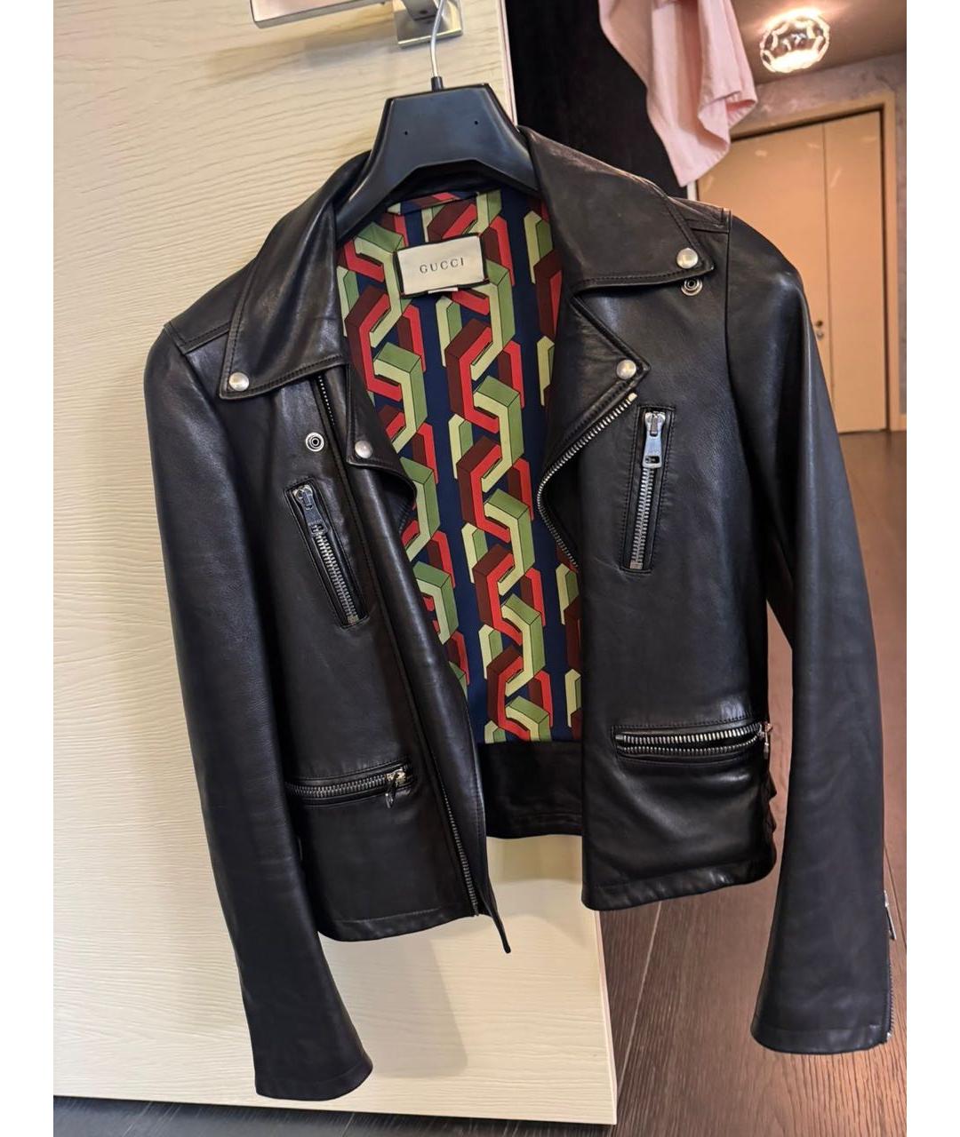 GUCCI Черная кожаная куртка, фото 7