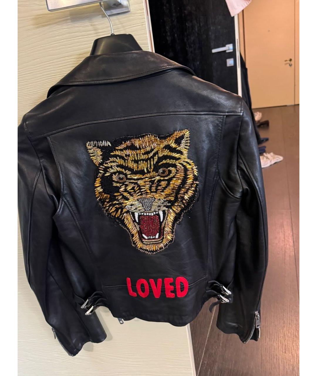 GUCCI Черная кожаная куртка, фото 2