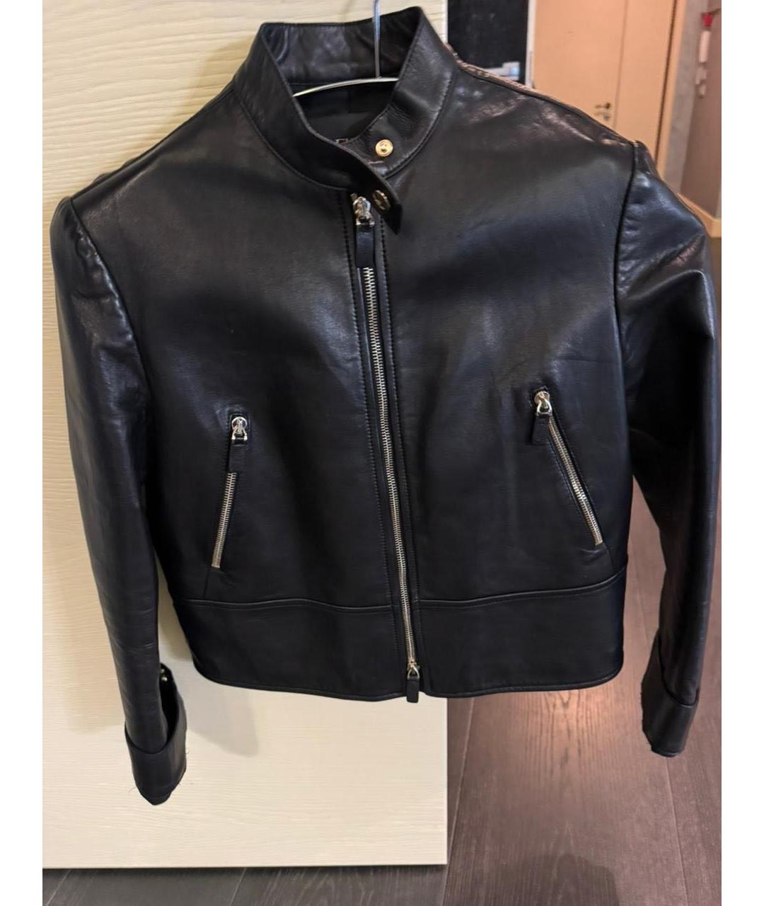 VALENTINO Черная кожаная куртка, фото 2