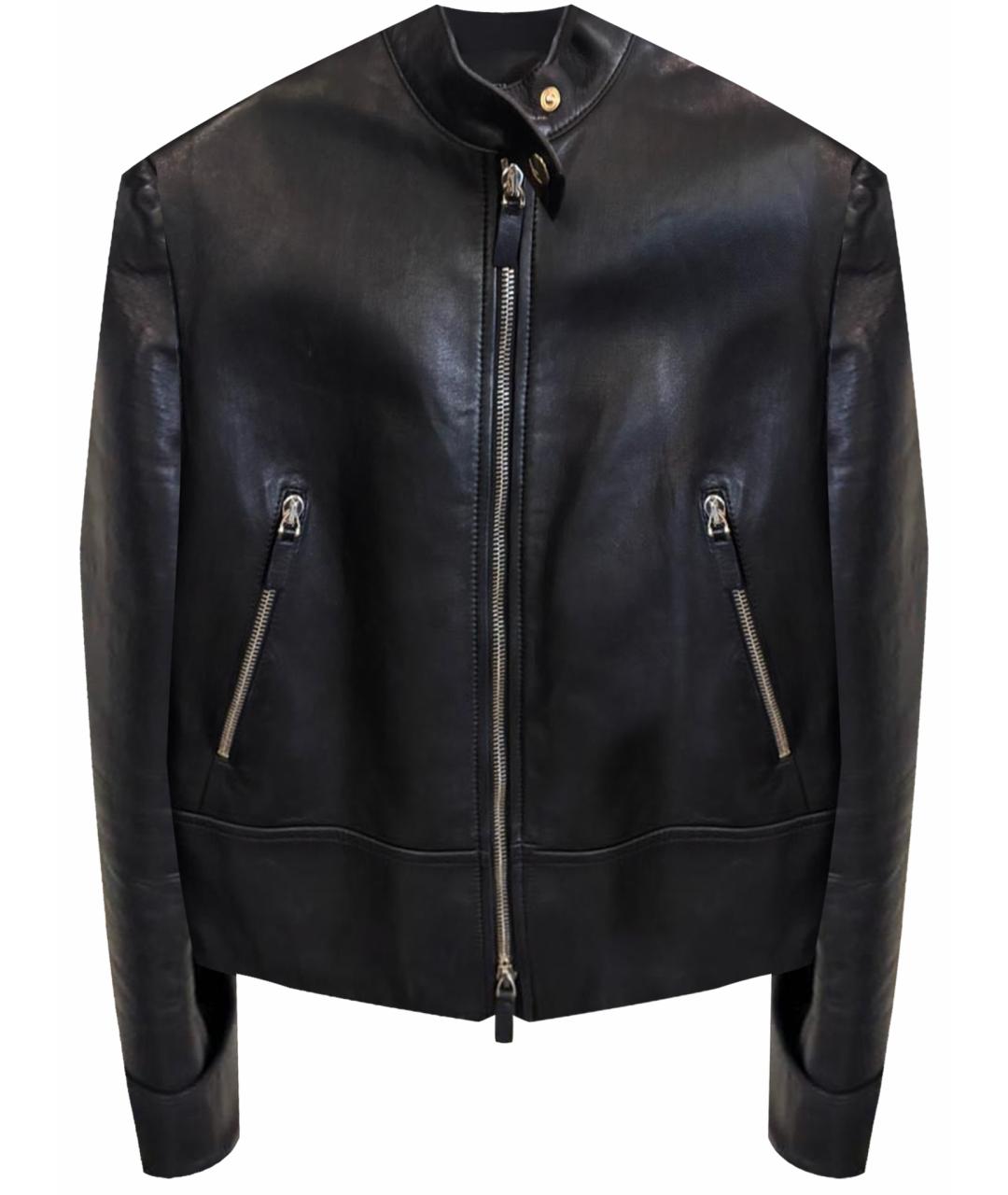 VALENTINO Черная кожаная куртка, фото 1