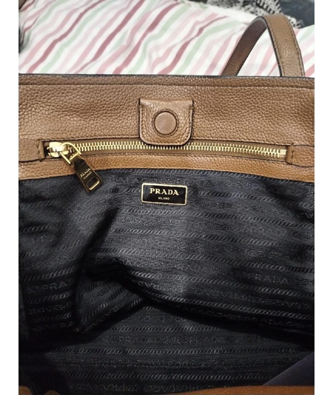 PRADA Коричневая кожаная сумка через плечо, фото 6