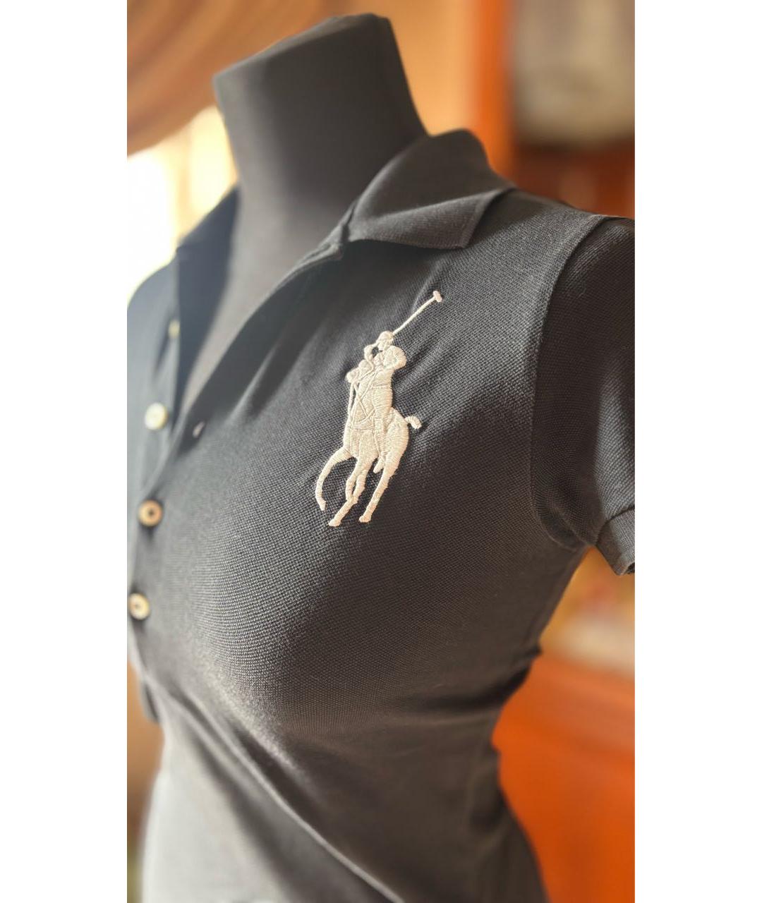 RALPH LAUREN Черная хлопковая футболка, фото 3