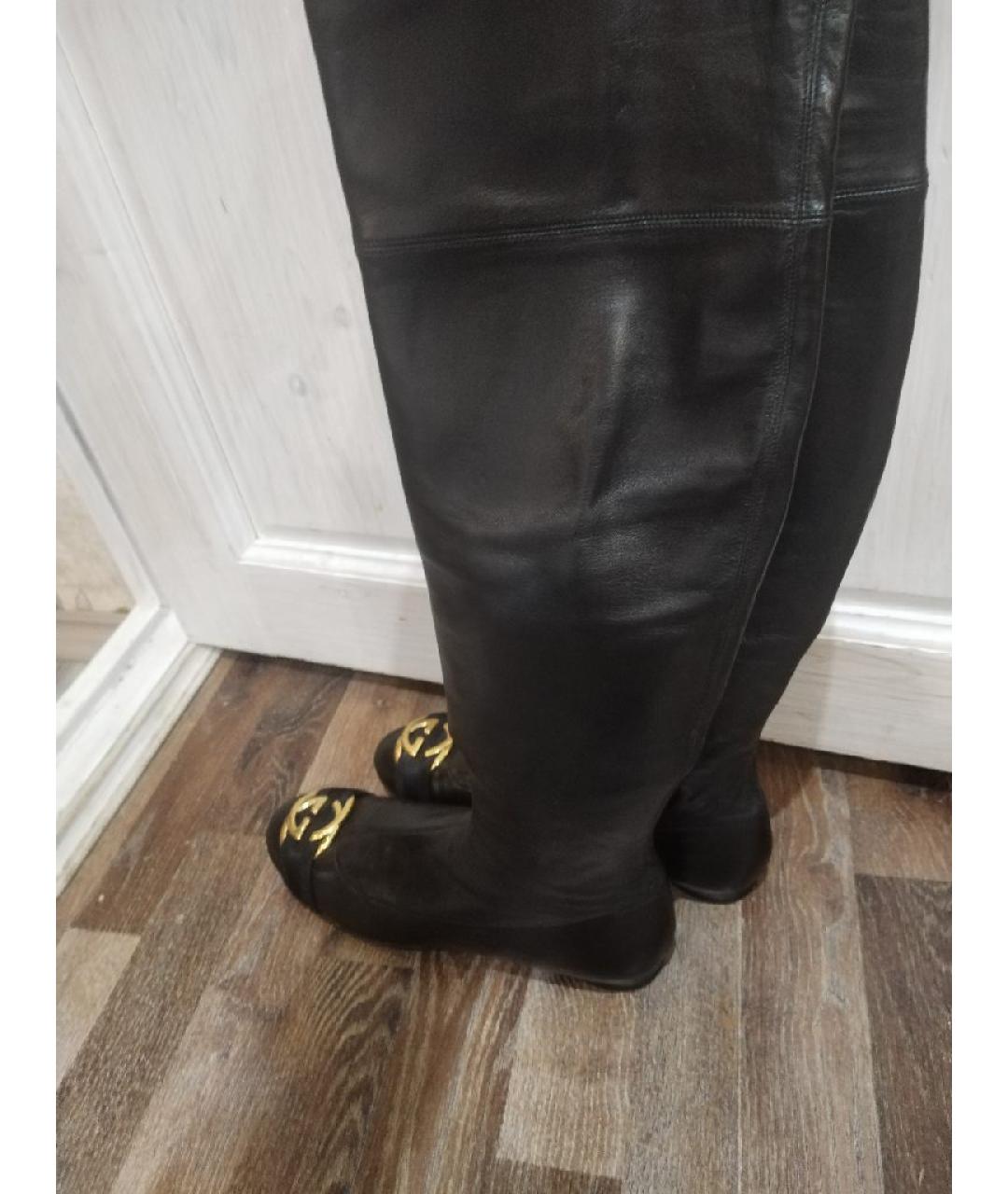 GUCCI Черные кожаные ботфорты, фото 2
