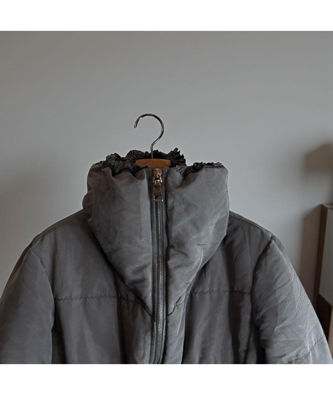 PRADA Антрацитовый шелковый пуховик, фото 4