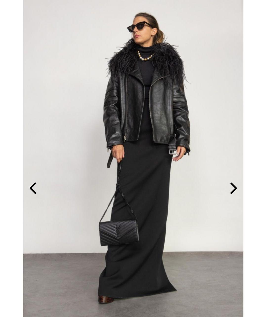 SAINT LAURENT Черная кожаная куртка, фото 4