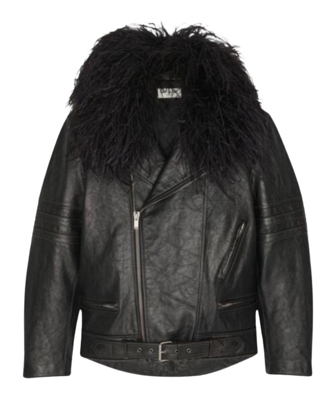 SAINT LAURENT Черная кожаная куртка, фото 1