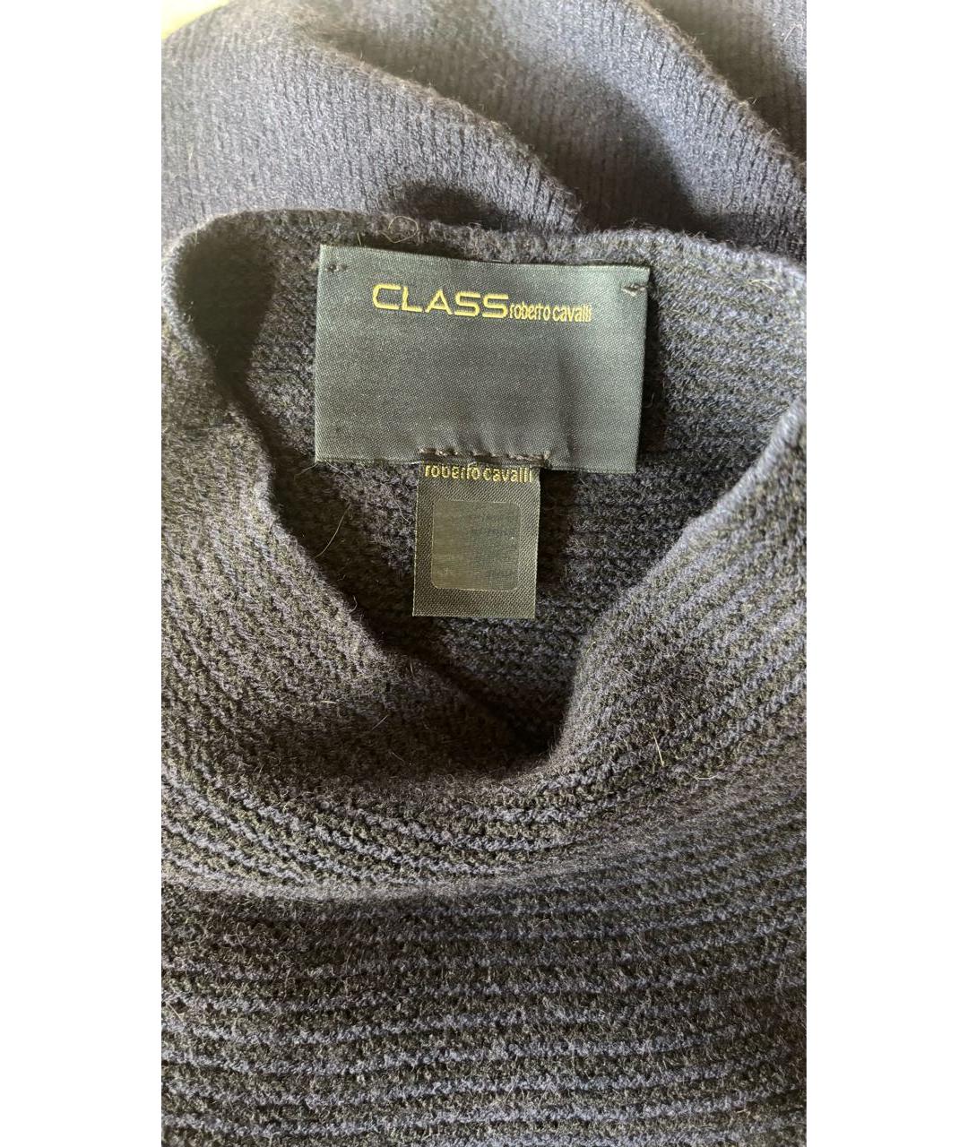 ROBERTO CAVALLI Темно-синее кашемировое повседневное платье, фото 7