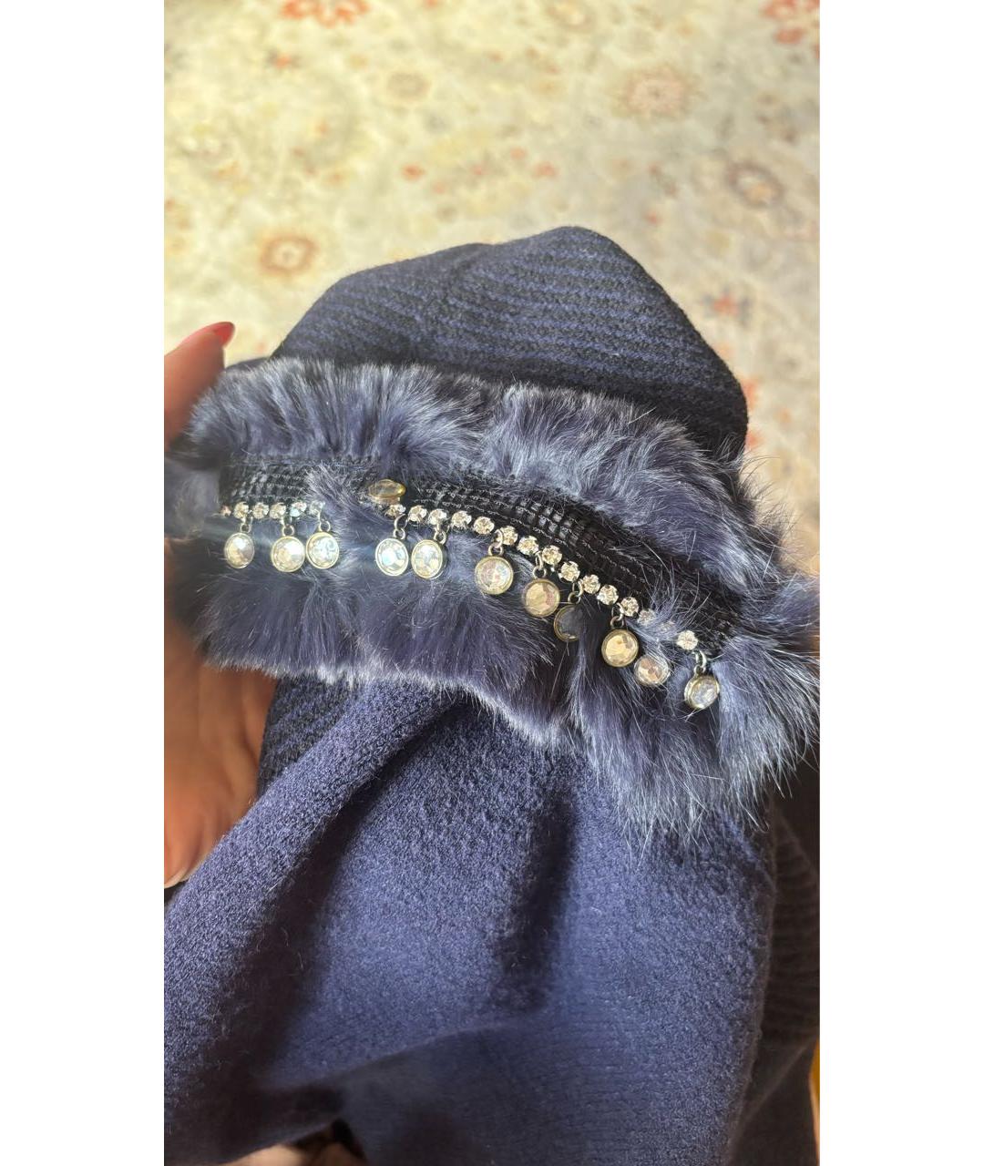 ROBERTO CAVALLI Темно-синее кашемировое повседневное платье, фото 8