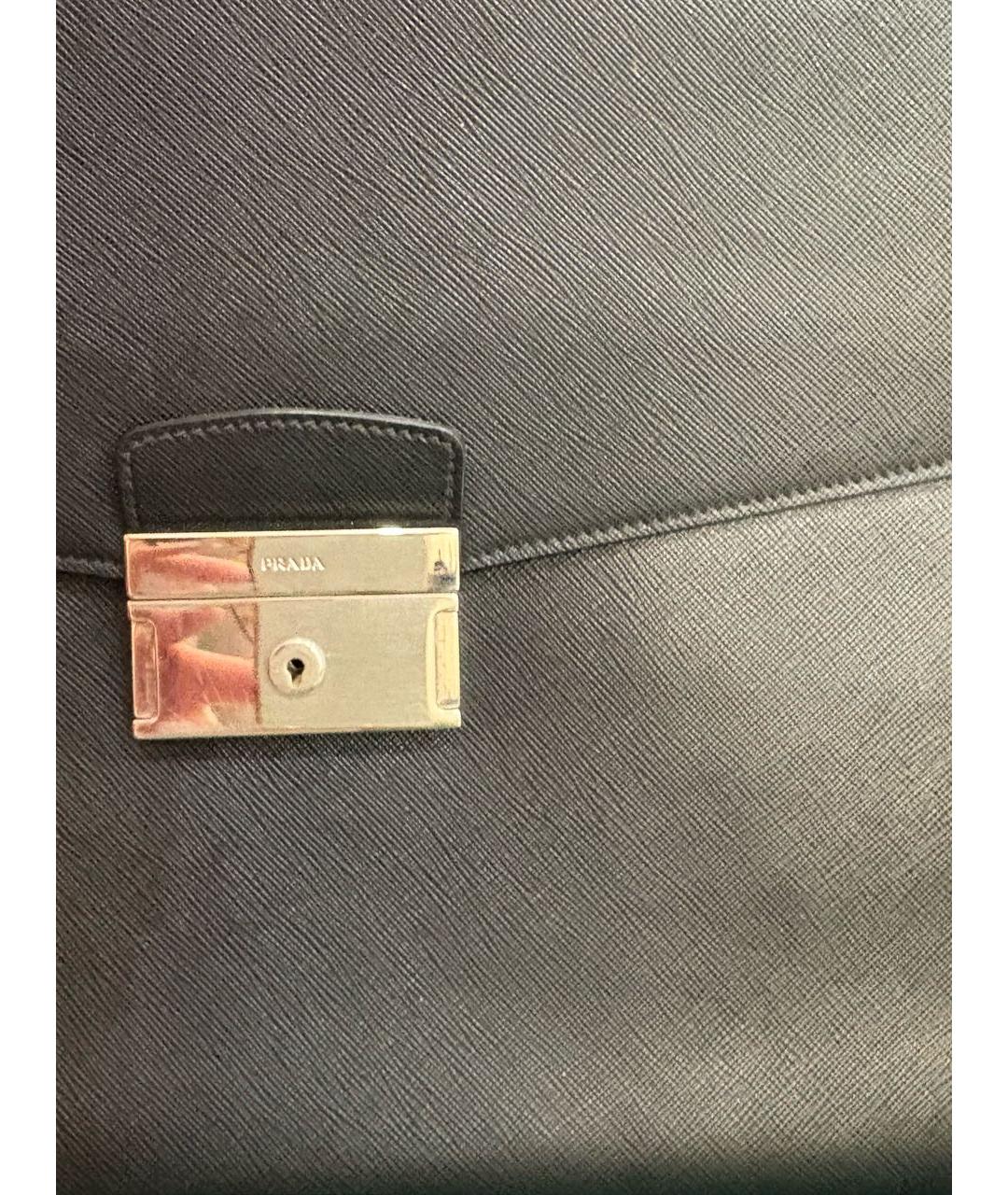 PRADA Черный кожаный портфель, фото 4