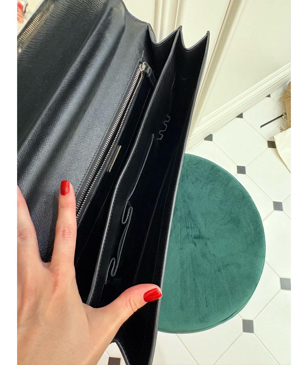 PRADA Черный кожаный портфель, фото 3