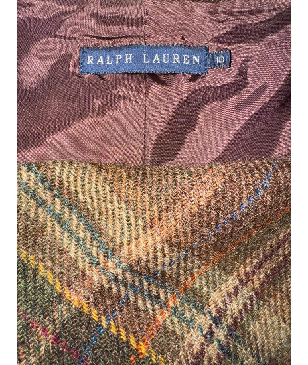 RALPH LAUREN Коричневая шерстяная юбка макси, фото 3