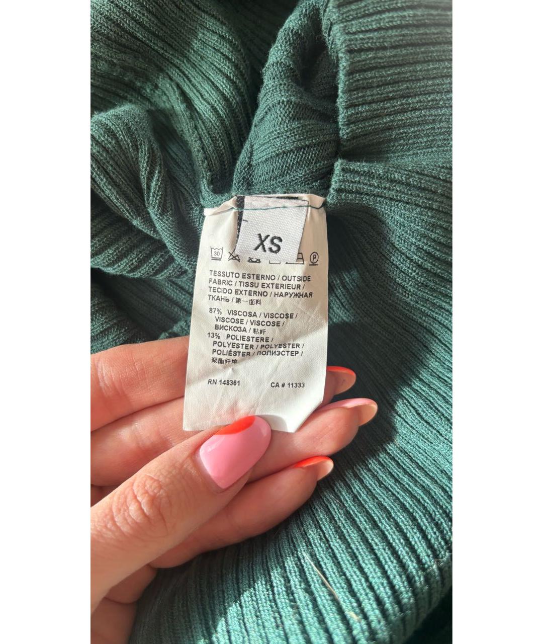 PINKO Зеленые вискозное повседневное платье, фото 6