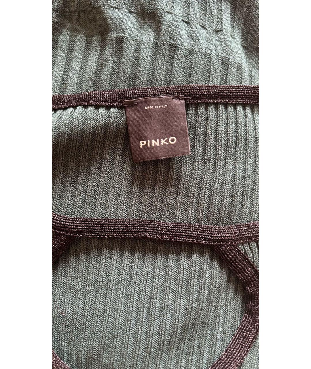 PINKO Зеленые вискозное повседневное платье, фото 8