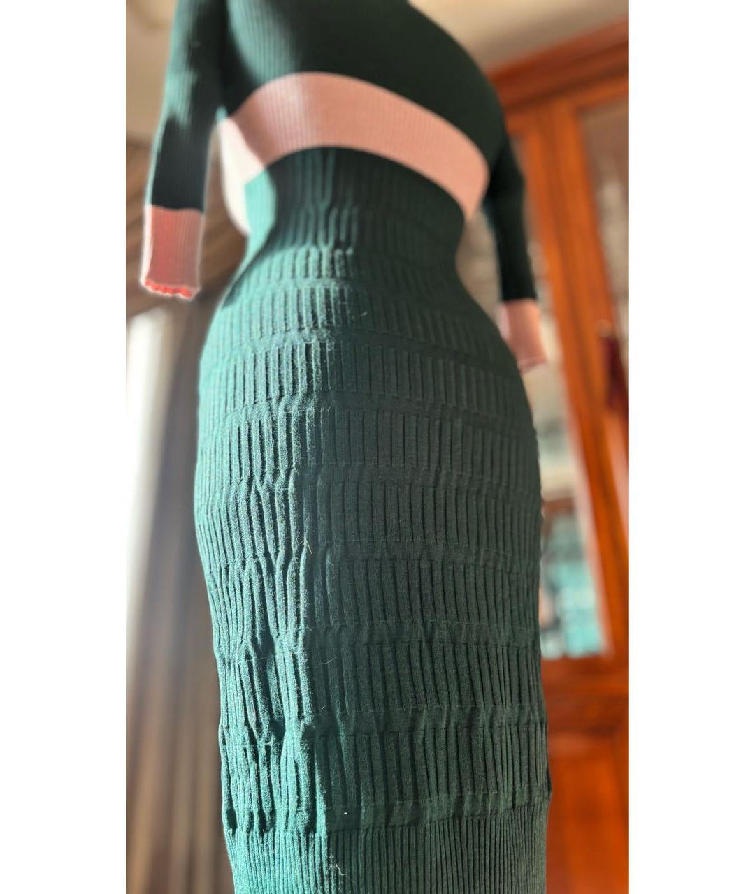 PINKO Зеленые вискозное повседневное платье, фото 3