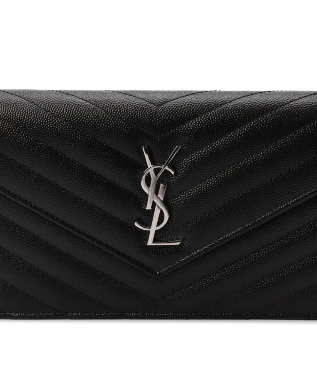 SAINT LAURENT Черная кожаная сумка через плечо, фото 5