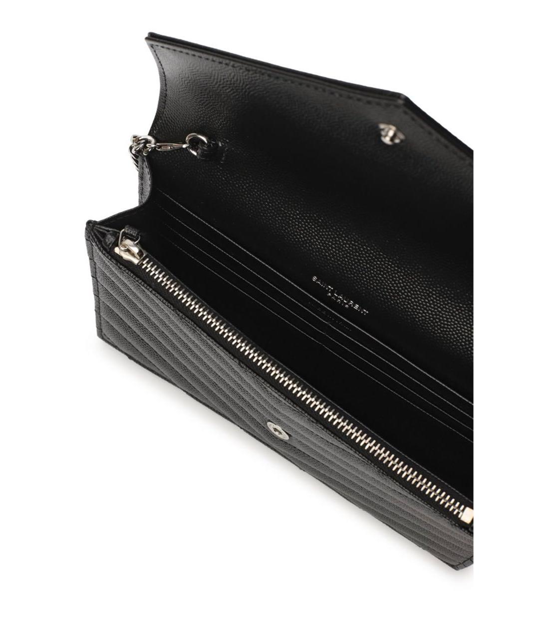 SAINT LAURENT Черная кожаная сумка через плечо, фото 3