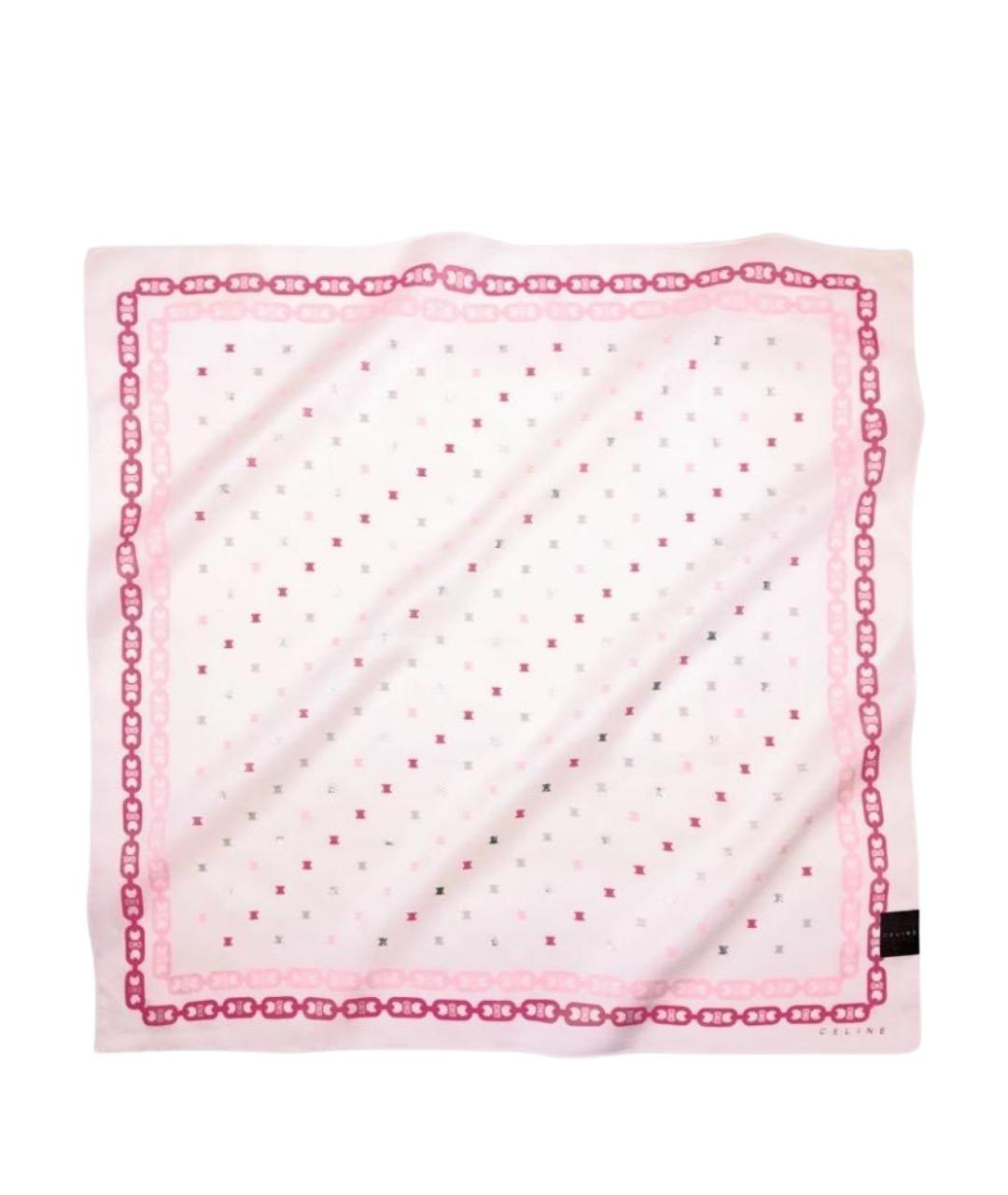 CELINE Розовый хлопковый платок, фото 1