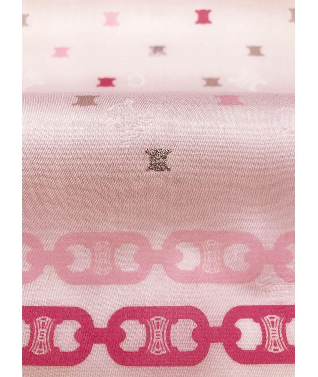 CELINE Розовый хлопковый платок, фото 2