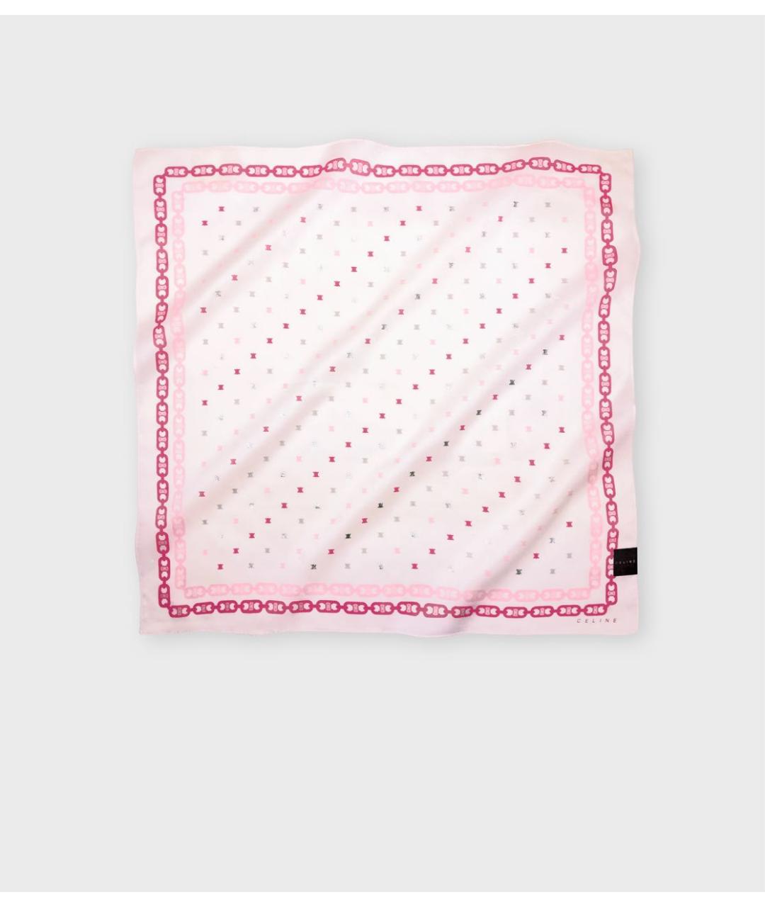 CELINE Розовый хлопковый платок, фото 5