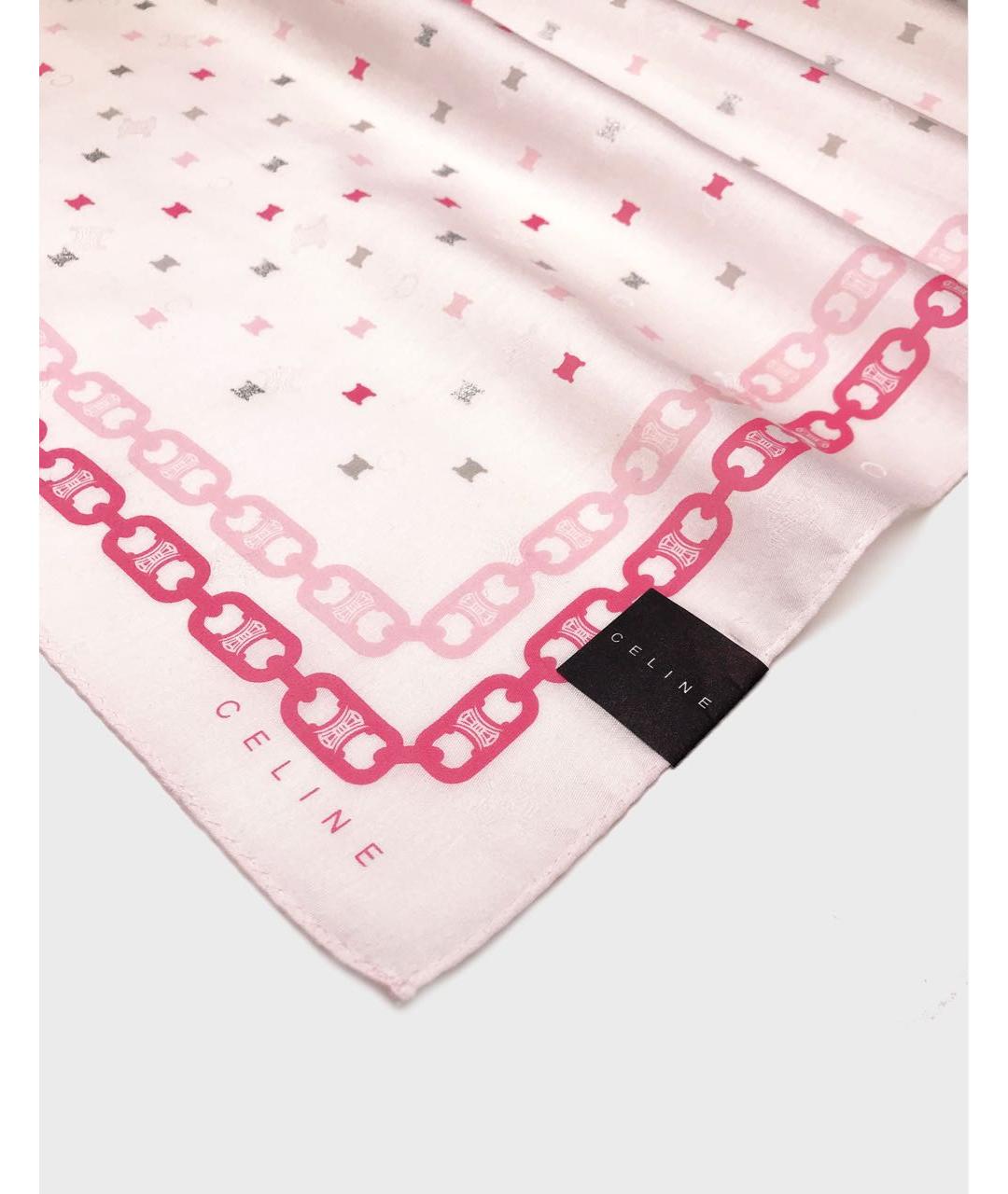 CELINE Розовый хлопковый платок, фото 4