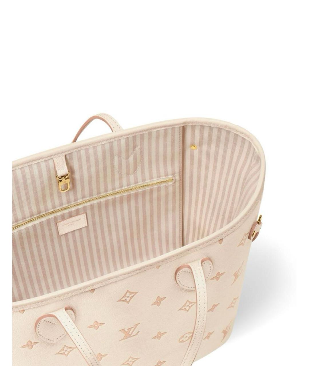 LOUIS VUITTON Бежевая кожаная сумка тоут, фото 4